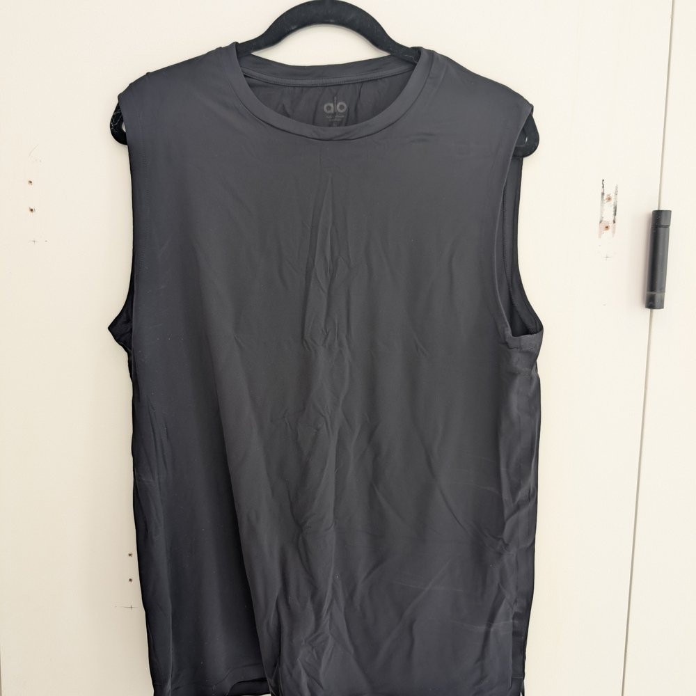ALO Yoga Men's Black Idol Muscle Tank Top - Medium